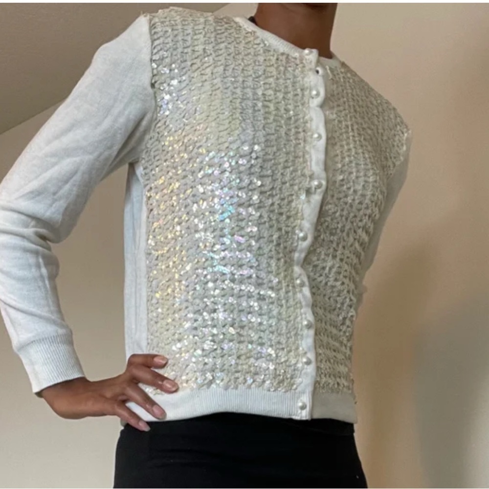 Jayman Knitwear New York Vintage Sequined Cardigan Sweater